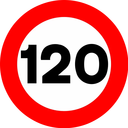 Velocidad máxima 120 km/h