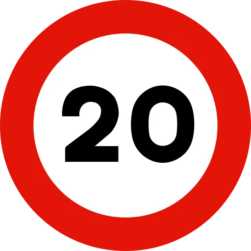 Velocidad máxima 20 km/h