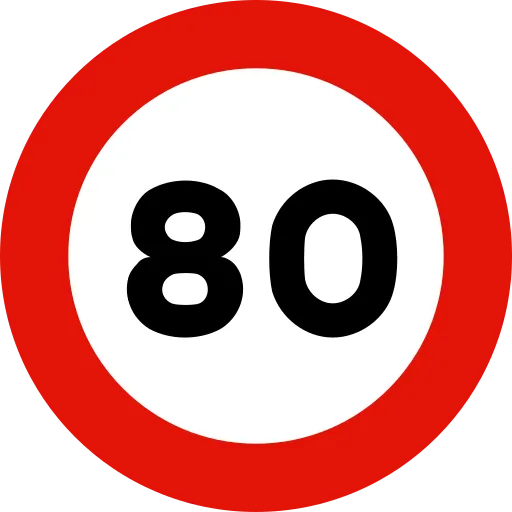 Velocidad máxima 80 km/h