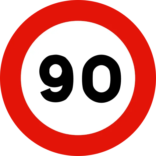 Velocidad máxima 90 km/h