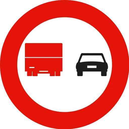 Adelantamiento prohibido para camiones