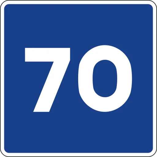 Velocidad aconsejada 70 km/h