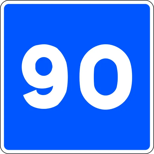 Velocidad aconsejada 90 km/h