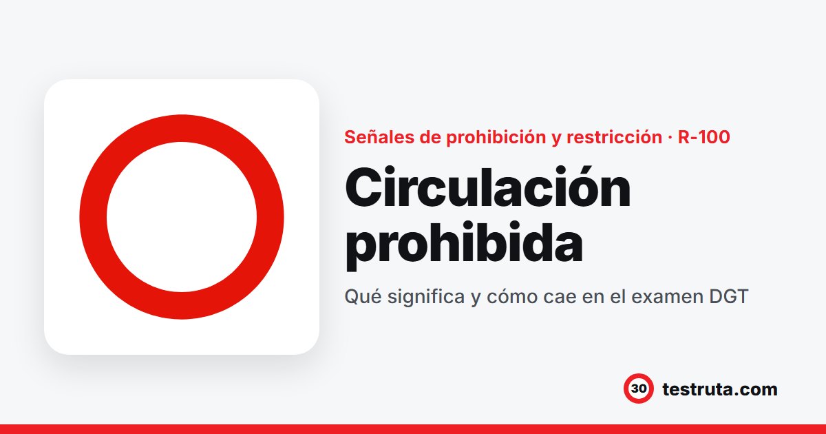 Señal R-100, Circulación prohibida: significado y test DGT